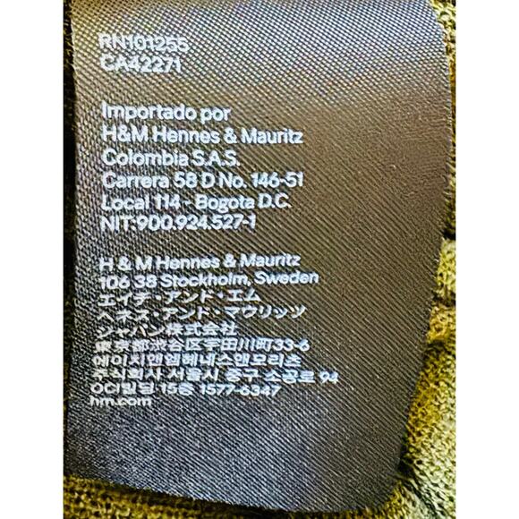 H&M Women Army Olive Green Crewneck Pullover Flowy Long Sleeve Tunic Top Medium - Picture 5 of 7